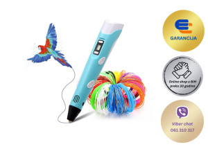 Kreativna punjiva 3D olovka sa 20 filamenata i držačem 023453