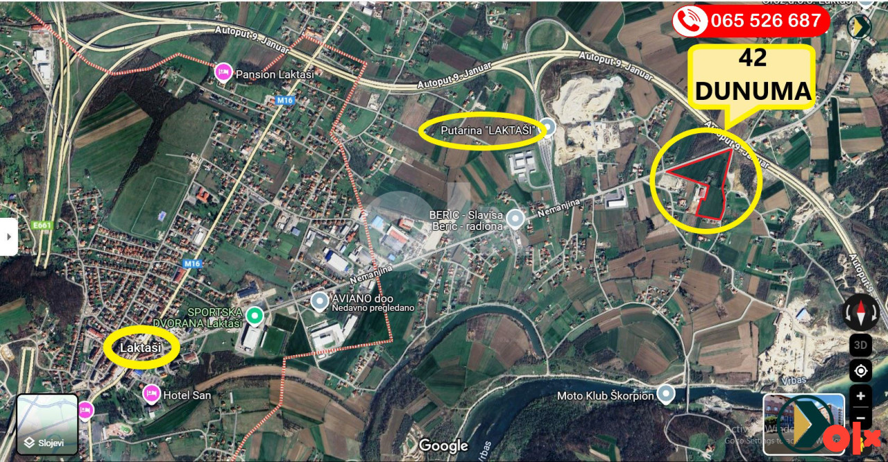 Zemljište Laktaši 42.775 m2
