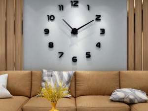 Zidni sat dekorativni 3D crni srebreni zlatni