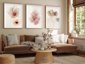 Ukrasna uokvirena MDF slika (3 komada) Huhu205 - 50 x 35