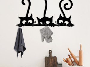 Metalna zidna kuka Skrivene mačke
