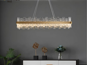 LUSTER SAFELUX KRISTAL 2 - ZLATNI - 80 CM - 3 BOJE OSVJETLJENJA