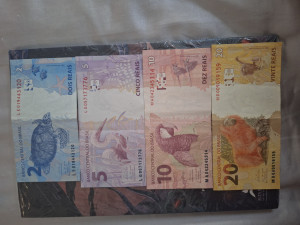 Brazil 2, 5, 10 i 20 reala novčanice