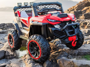 Atraktivan dzip djeciji na akumulator CRVENI