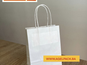Papirna vrecica twist rucka bijela 22x14x8   50 kom   paket