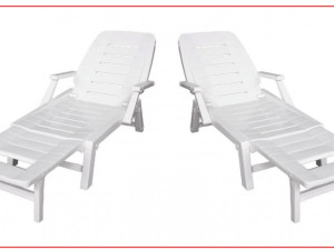 Ležaljka za plažu 195x78x94cm Bijela Ležaljka za sunčanje Bazen