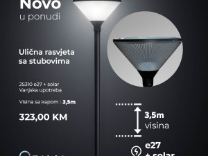 Ulična rasvjeta sa stubovima LED + SOLAR 3,5 m VISINA