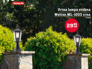 Vrtna lampa stubna Wolton ML-1003 crna
