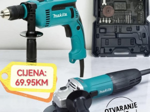 Set Makita busilica + brusilica, u koferu sa alatom AKCIJA