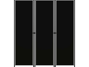 Sobna pregrada s 3 panela crna 120 x 180 cm
