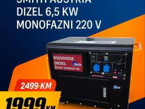 AGREGAT ZA STRUJU SMITH AUSTRIA DIZEL 6.5KW MONOFAZNI 220V
