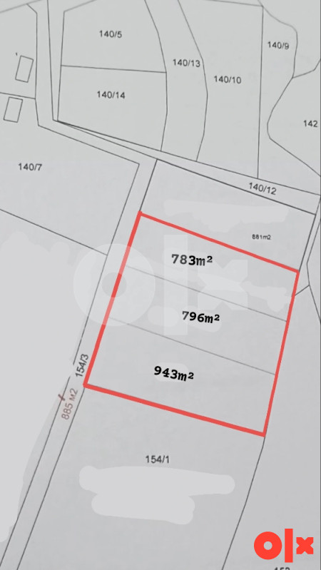 Placevi zemljište Laktaši 943m2, 796m2, 783m2