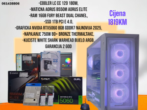 Gaming PC Ryzen 7-5700X, RTX5060, 1TB SSD, RAM 16GB
