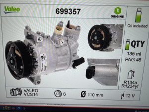 KOMPRESOR KLIME VW GOLF PASSAT POLO VALEO NOVO