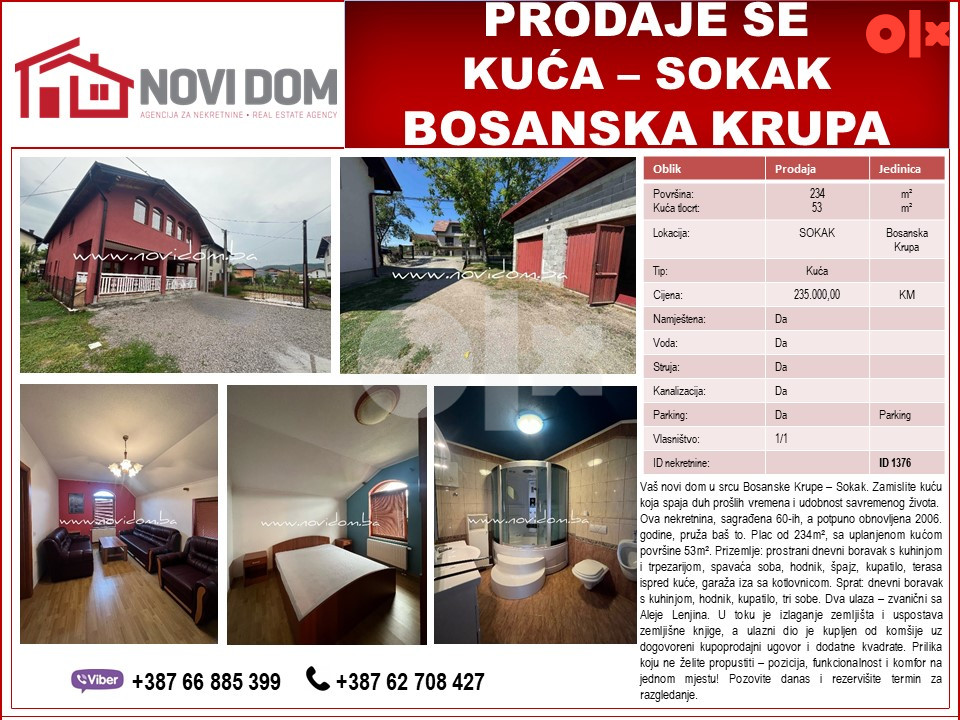 PRODAJE SE - Kuća - SOKAK - BOSANSKA KRUPA