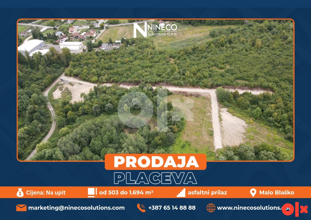 PLACEVI - MALO BLAŠKO - OD 503 DO 1.694 m2 (opština Laktaši)