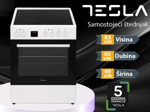 STEDNJAK STAKLOKERAMICKI TESLA, SIRINA 60CM, 5GODINA GARANCIJA,