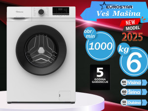 VES MASINA EUROSTAR, 6KG, 1000 OBRTAJA, 5GODINA GARANCIJA