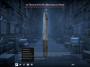 cs2 csgo skin skinovi Paracord knife damascus steel