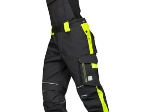 Radne hlače s tregerima crno-žute - NEON H6402