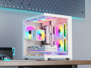 Gaming Kućište CS049 White + 7 X ARGB FAN INCLUDED