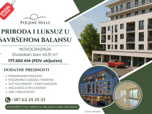 SEPTEMBARSKA AKCIJA - NOVOGRADNJA/Dvosoban stan/43.31m