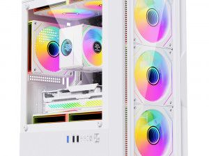 Gaming Kućište CS084 White + 3 X LED FAN INCLUDED
