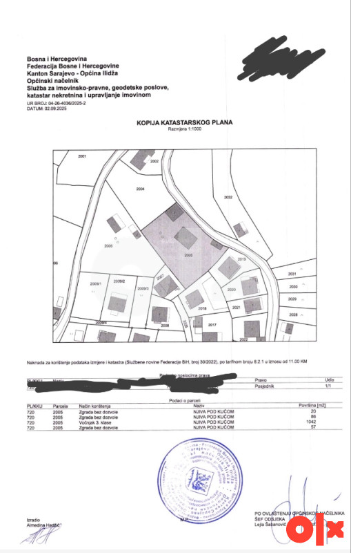 Kuća u Ilidži  Vlakovo 1.200 m placa  2 stana 2 garaže 2