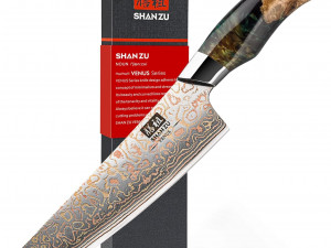 Profesionalni japanski damask nož (zlatni detalji)