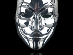 Maske halloween anonymous maska SILVER maska anonimus