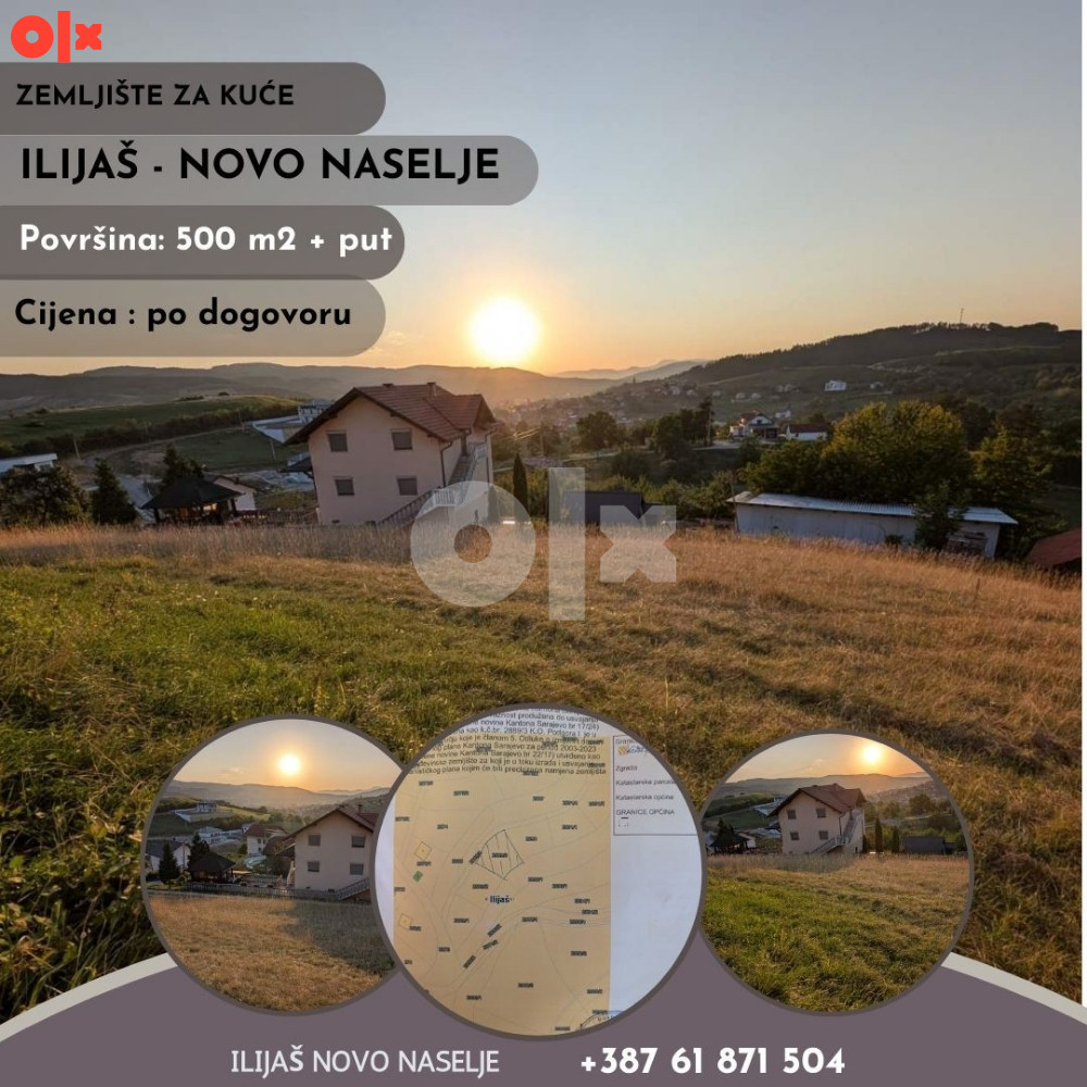 Zemljište/Plac za kuće 500 m2 - Ilijaš Novo Naselje