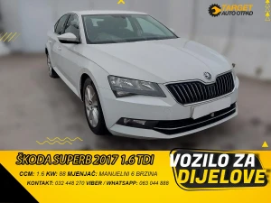 SKODA SUPERB 1.6 DIZEL 88KW 2017 MJENJAC MOTOR DCXA DIJELOVI