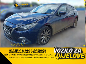 MAZDA 3 2.2 2014 GODINA MOTOR DIJELOVI