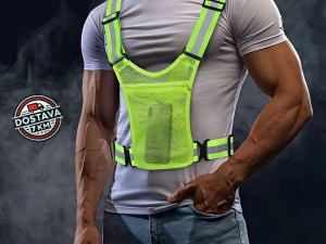 Podesivi reflektirajući prsluk zeleni crni