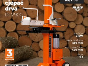 Vertikalni cjepač drva 9tona RURIS DLV900 +GRATIS
