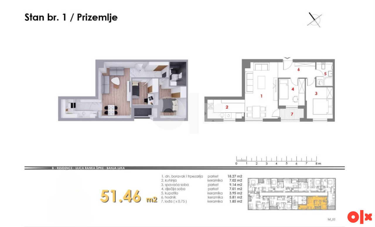 Trosobni stanovi u izgradnji (ostvari povrat PDVa) 50m2-70m2 2