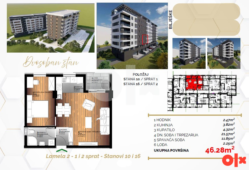 Dvosoban stan 46m2 Starčevica Banja Luka - PANORAMSKI POGLED 8