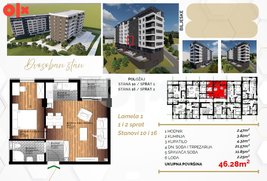 Dvosoban stan 46m2 Starčevica Banja Luka - PANORAMSKI POGLED 9