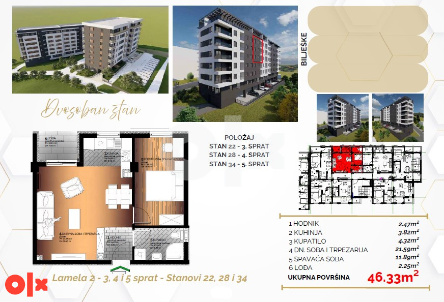 Dvosoban stan 46m2 Starčevica Banja Luka - PANORAMSKI POGLED 10