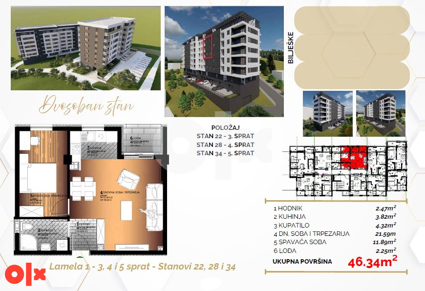 Dvosoban stan 46m2 Starčevica Banja Luka - PANORAMSKI POGLED 11