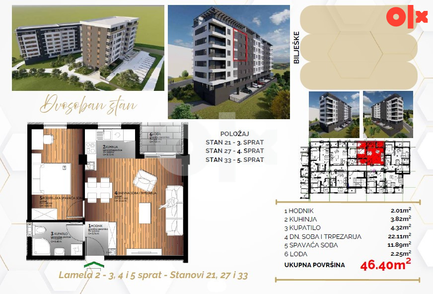 Dvosoban stan 46m2 Starčevica Banja Luka - PANORAMSKI POGLED 12