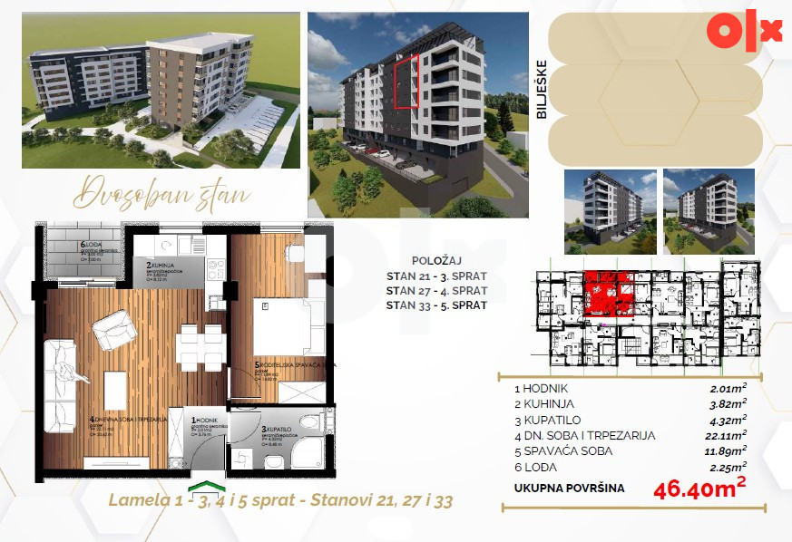 Dvosoban stan 46m2 Starčevica Banja Luka - PANORAMSKI POGLED 13