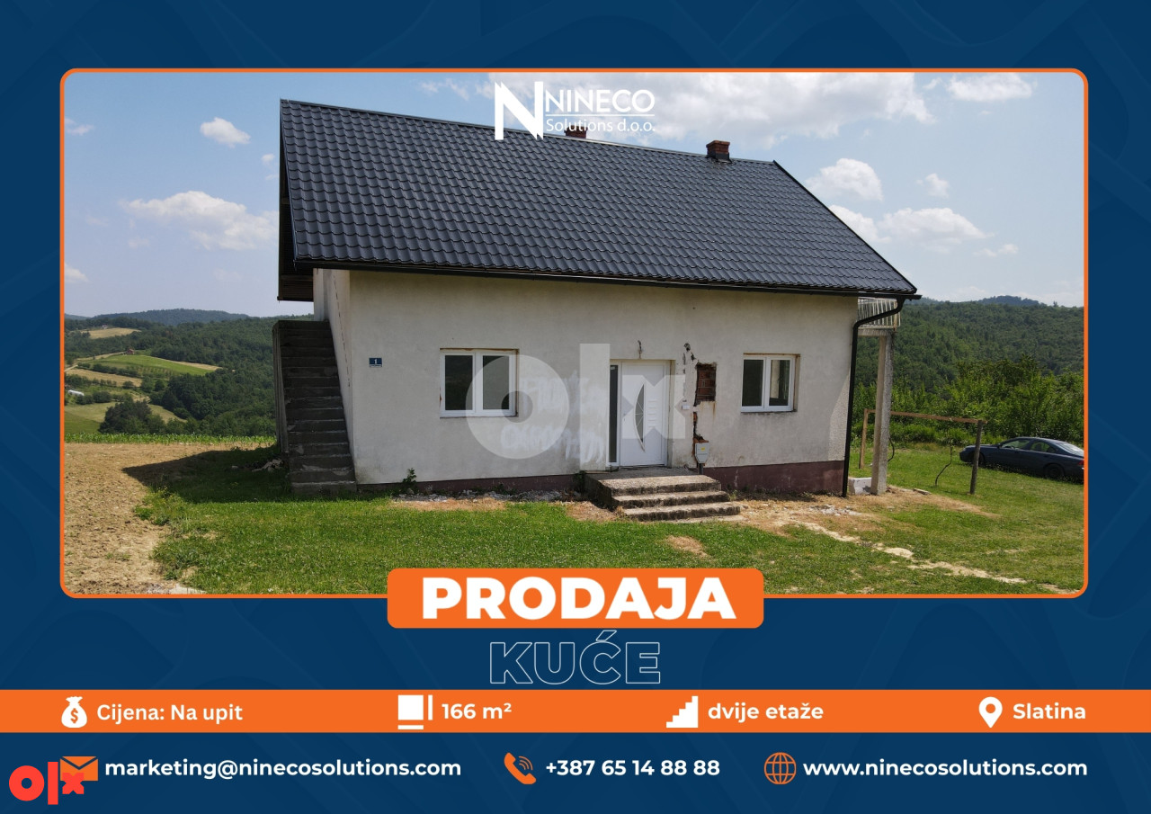 KUĆA I ZEMLJIŠTE - SLATINA - 166 m2