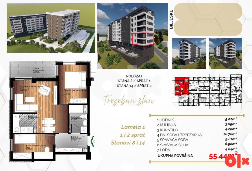 Trosoban stan 55m2 Starčevica Banja Luka - PANORAMSKI POGLED 5