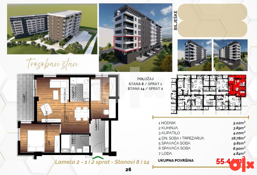 Trosoban stan 55m2 Starčevica Banja Luka - PANORAMSKI POGLED 6