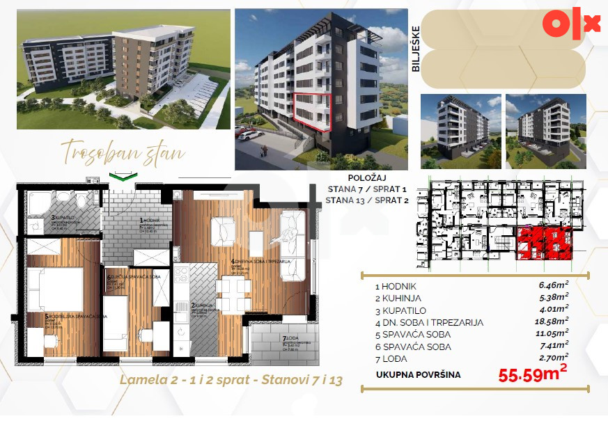 Trosoban stan 55m2 Starčevica Banja Luka - PANORAMSKI POGLED 9