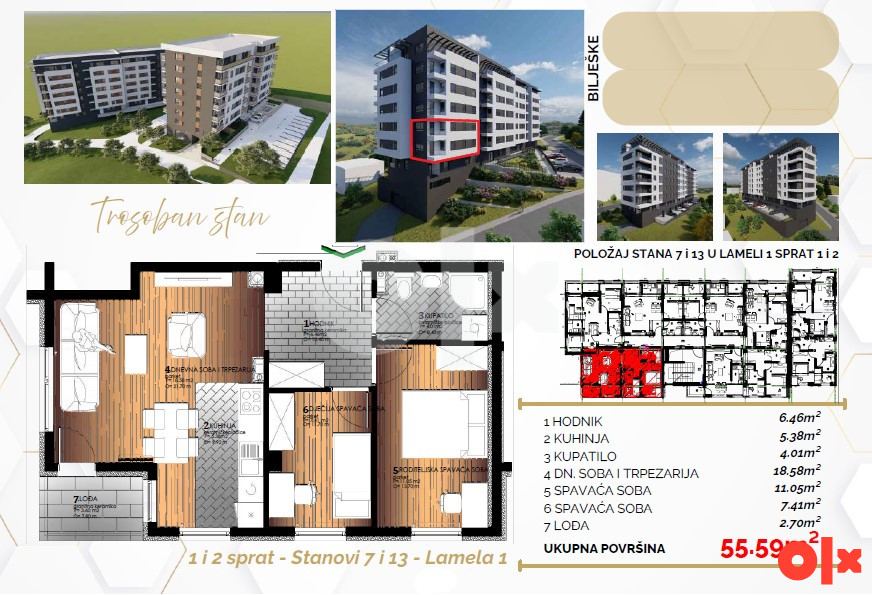 Trosoban stan 55m2 Starčevica Banja Luka - PANORAMSKI POGLED 10