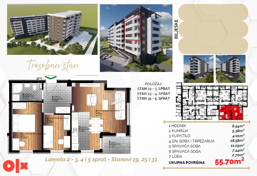Trosoban stan 55m2 Starčevica Banja Luka - PANORAMSKI POGLED 11