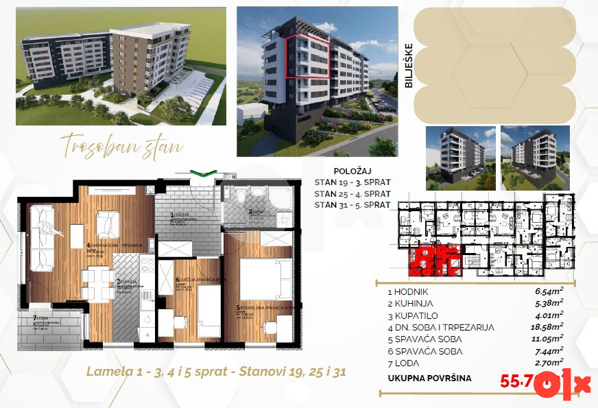 Trosoban stan 55m2 Starčevica Banja Luka - PANORAMSKI POGLED 12