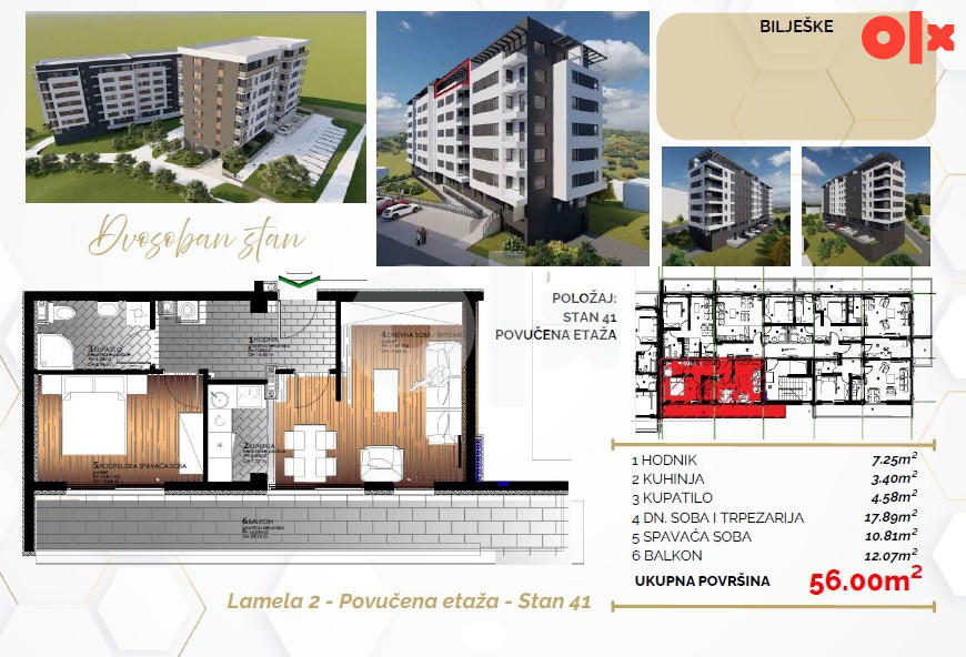 Trosoban stan 55m2 Starčevica Banja Luka - PANORAMSKI POGLED 13
